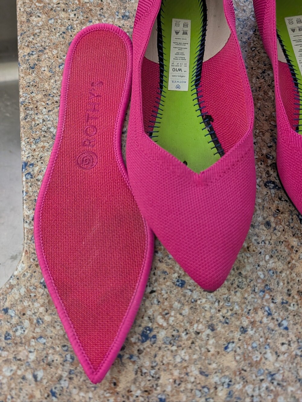 Pointed Knit Flats in Pink - Rothys - Picture 5 of 5